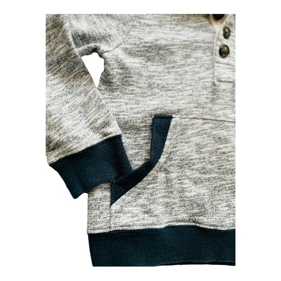 Retreat marble hoodie ribbed hem/cuff gray/navy blue kangaroo pocket Boy 5 - Picture 10 of 14